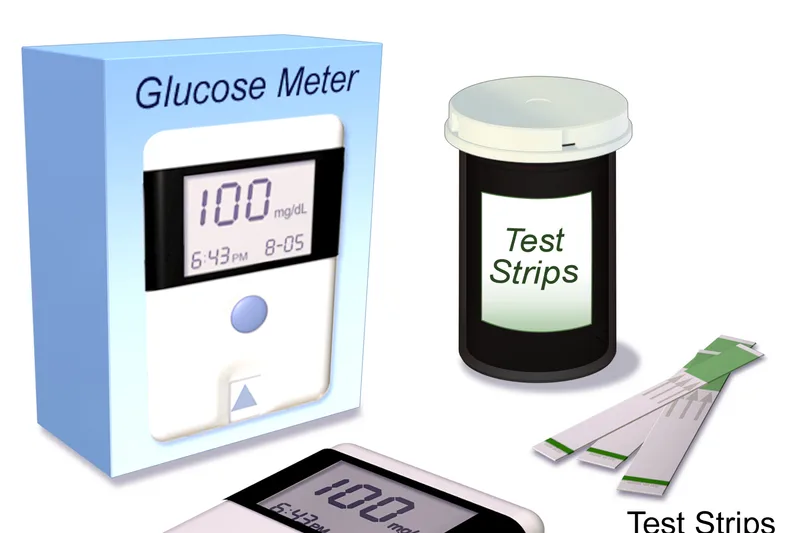 Blausen 0299 Diabetes BloodGlucoseMeter.png — BruceBlaus (CC BY 3.0)
